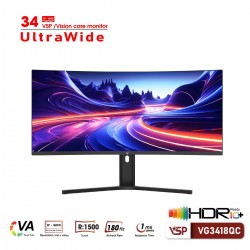 Màn hình cong ULTRAWIDE Gaming VSP VG3418QC 34 inch/ WQHD/ VA/ 180Hz/ 1ms