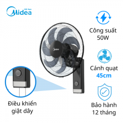 Quạt treo tường Midea 7 cánh FW40-23M 50W