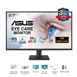 Màn Hình ASUS VA27AQ (27 inch - IPS - 2K - 75Hz - 1ms - Speaker)