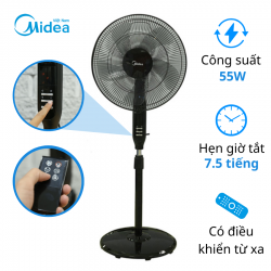 Quạt đứng Midea FS40-15QR, 55W, Có remote, 5 cánh