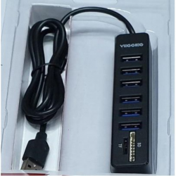 Bộ chia USB 2.0 + đầu đọc thẻ nhớ 8 trong 1 Veggieg V-C306