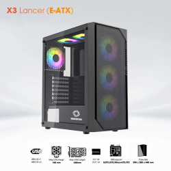 Vỏ thùng Coolerplus X3 LANCER (EATX/ATX/ mATX/ ITX/3FAN)