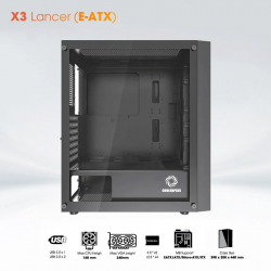 Vỏ thùng Coolerplus X3 LANCER (EATX/ATX/ mATX/ ITX/3FAN)