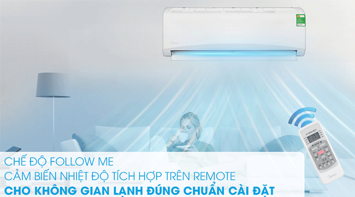 Điều h&ograve;a Midea 12000btu 1 chiều MSAFII-13CRN8