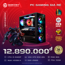 PC Gaming QVCGM003 Core i5-10400F / VGA GTX 1650 / RAM 8GB / SSD 256GB M.2